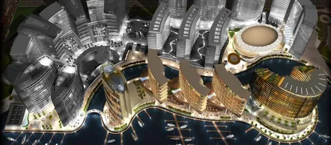 Construction site at the Jewel of the Creek development, Dubai
